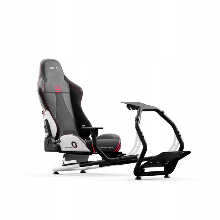 Scaun gaming Diablo X-Drive, negru-alb, material EcoFiber, reglabil, pentru simracing