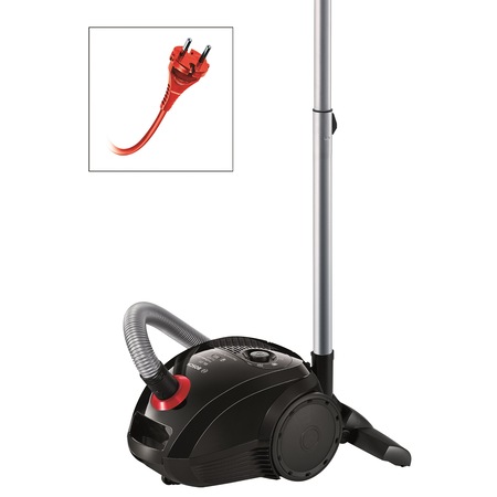 Aspirator cu sac Bosch BGL2A220, 3.5 l, Tub telescopic metalic, 600 W, Filtru Pure Air, Sistem Power Protect, Negru
