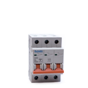 Siguranta automata tripolara Elmark, C43N, 25A, 3P, 4.5KA, Curba C Siguranta automata tripolara Elmark, C43N, 25A, 3P, 4.5KA, Curba C