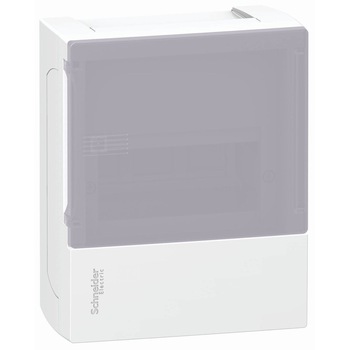 Tablou electric Schneider Electric Mini Pragma, 1 rand x 8 module, montaj aparent, usa transparenta Tablou electric Schneider Electric Mini Pragma, 1 rand x 8 module, montaj aparent, usa transparenta
