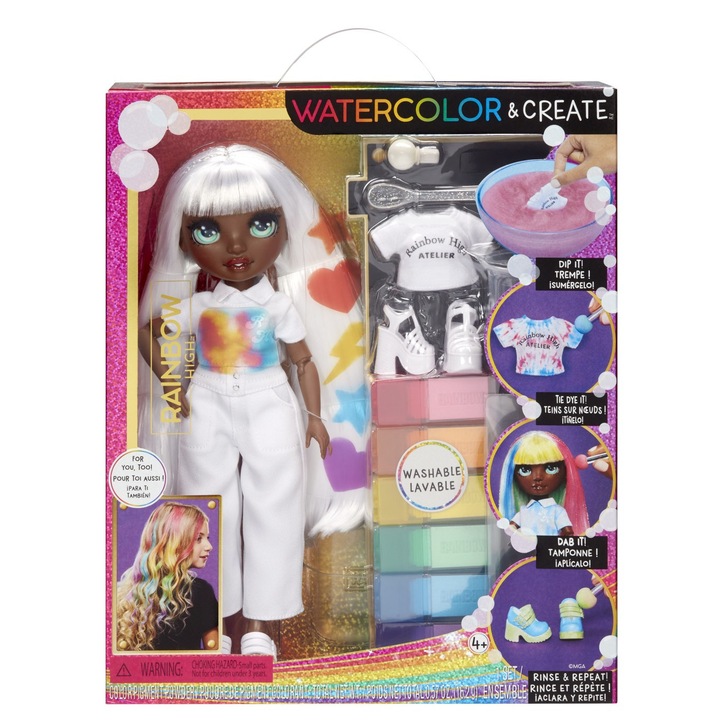 Papusa Rainbow High Watercolor Create Ochi Verzi