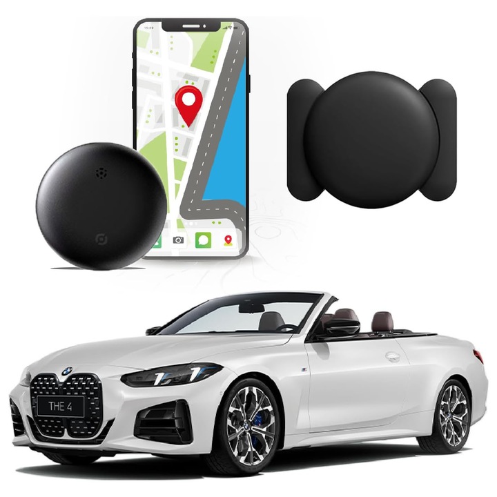 Elvesztésgátló eszköz, Globális lefedettség, Bluetooth, iPhone-kompatibilis, FindMy alkalmazás, IP67 vízálló, gyermekeknek, időseknek, háziállatoknak, kulcsokhoz, poggyászhoz, akkumulátorral, szilikon tartóval, rögzítőzsinórral, OUYLAF, Fekete
