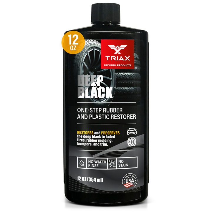 Solutie Restaurare Cauciuc si Plastic TRIAX Deep Black, 354 ml