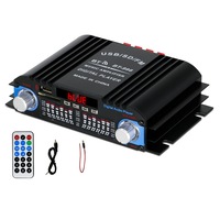 Amplificator audio cu telecomanda, 60W x 4, cu Functia FM, uport intrare USB/SD, Bluetooth 5.0, Plug and Play, Vocea 4.0, OUYLAF, Negru
