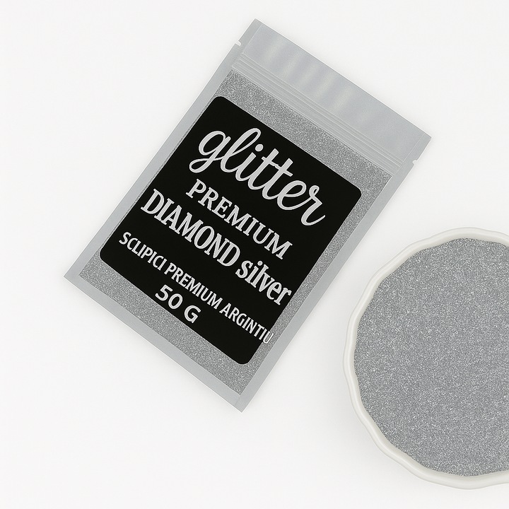 Glitter Diamond Silver sclipici decorativ argintiu premium 20 gr
