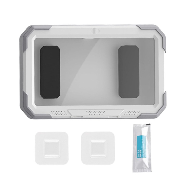 Suport birou pentru telefon Phone Holder (LC 888) Wall Box Case, Anti Fog, with Adhesive Hooks, Waterproof White / Gray Alb