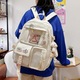 Дамска раница Kawaii, бежова, водоустойчив материал, лесна за почистване
