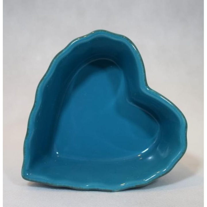 Goliath kerámia váza, szív alakú, 12x11,5cm, kék
