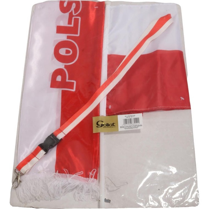 Hazafias szett rajongóknak, Góliát, piros-fehér, sálat, zászlót és nyakpántot tartalmaz.