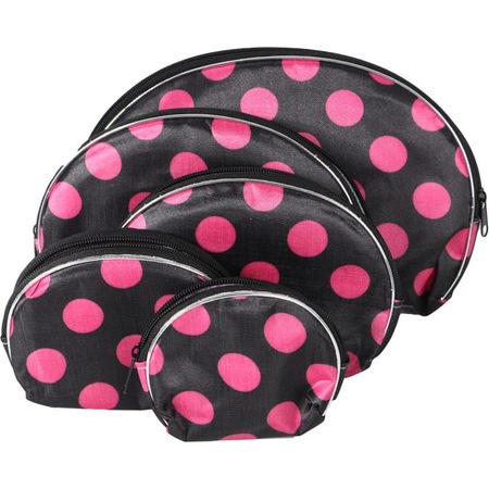 Set 5 genti cosmetice Goliat, negru/roz - eMAG.ro
