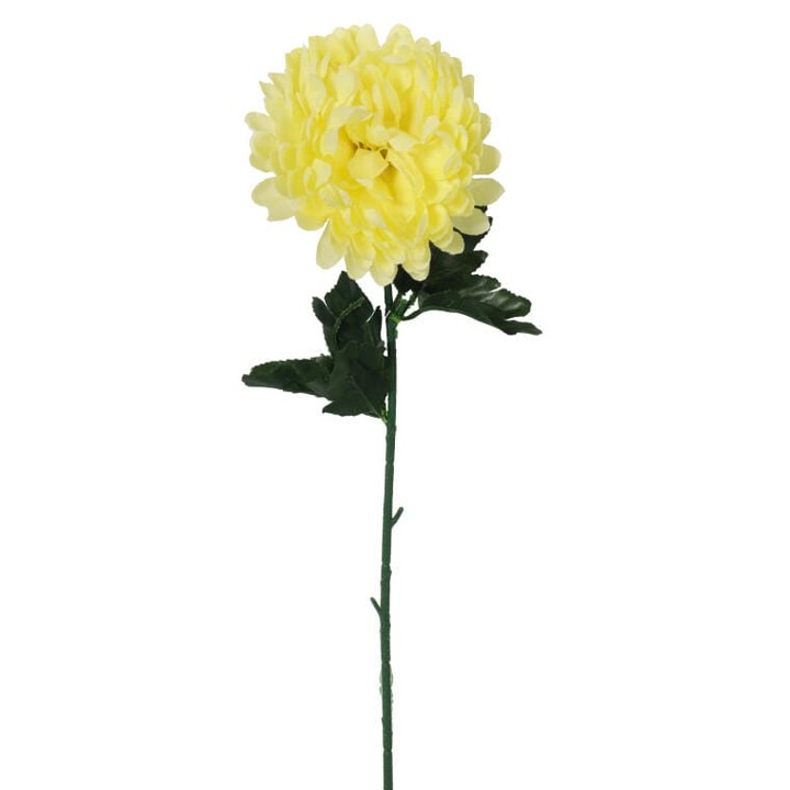 Изкуствена хризантема Голиат 50 см, кремава, декорация за Деня на Вси светии