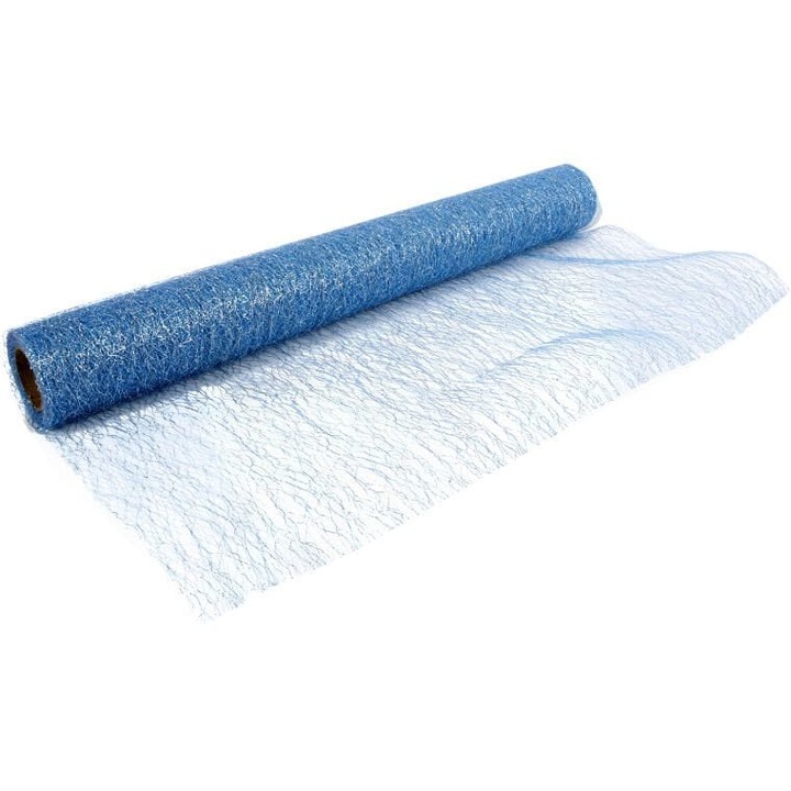 Goliat organza anyag, 0,50x10m, kék, dekorációhoz és virágkötészethez