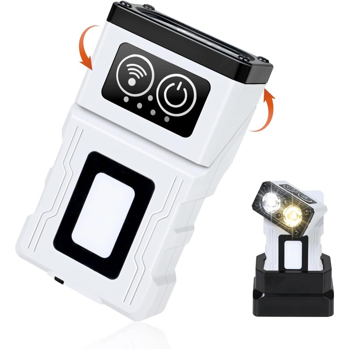 Фенерче UltraFire X31, 500LM, USB-C, въртене на 180°, магнитна основа, премиум сив цвят, 72x40x25 мм