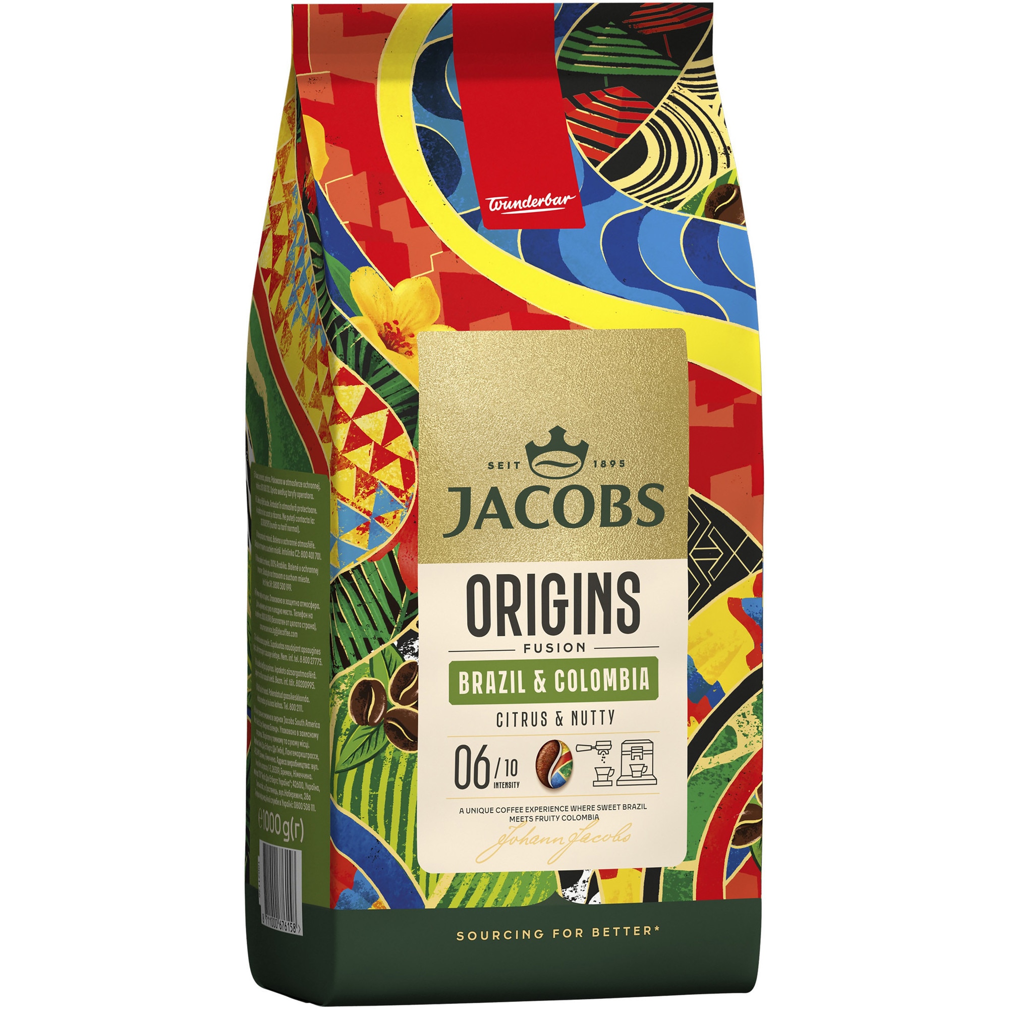 Cafea boabe Jacobs Origins Brazil & Colombia, 1 kg - eMAG.ro
