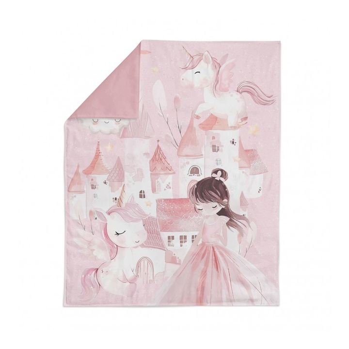 Material textil, Panou de bumbac 75x100 cm Regatul unicornilor, bumbac 100%