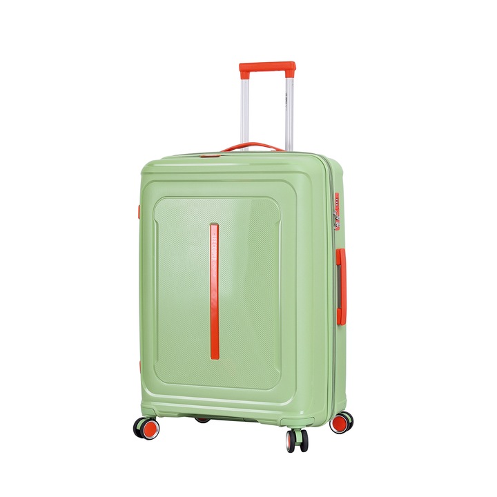 Куфар Lee Cooper LC33403, Голям, 77x51x30 см, регистриран багаж, 100% полипропилен, заключване, разтегателна, 4 колела 360°, зелена