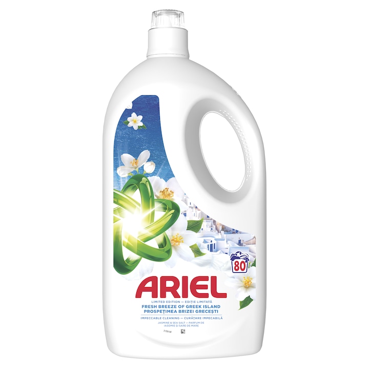 Течен перилен препарат Ariel Fresh Breeze of Greek Island, 80 пранета, 3.6 L