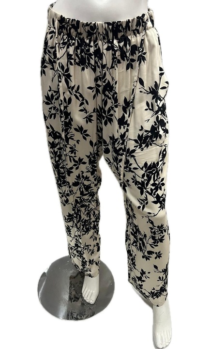 Női nadrág, viszkóz, zsebes, trópusi minta