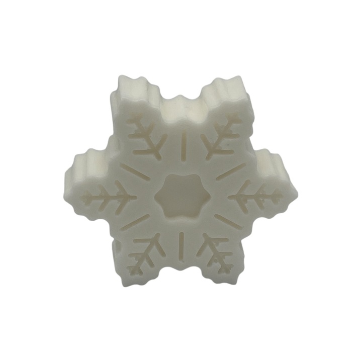 Sapun solid handmade Craciun cu glicerina, parfum Craciun, model fulg de nea, 60 g