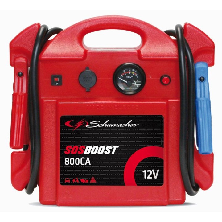 Schumacher™ SOS Boost 12V-800CA indítómotor, akár 250 LE-s motorokhoz