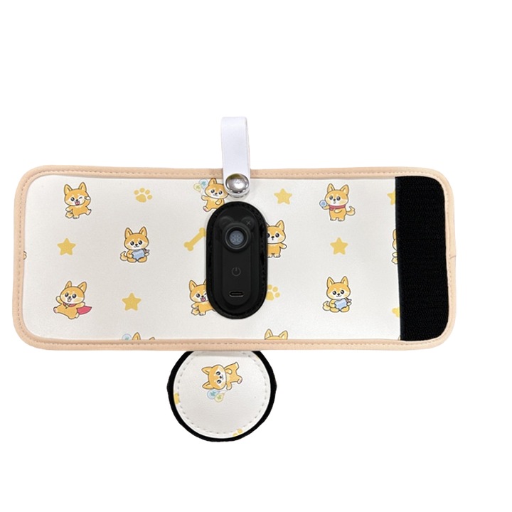 Incalzitor portabil de biberoane, setari multiple de temperatura, model cu catei, reincarcabil prin USB, 7, 5 x 12, 2 cm, bej