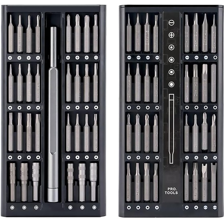Set de surubelnite mini 63-in-1, set de precizie, cutie magnetica, dimensiuni compacte