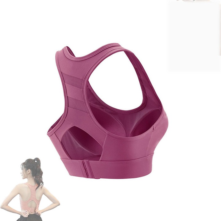 TUNANAN Bustiera Sport Anti-Soc, Sutien Alergare Fara Cusaturi Dama, Rosu