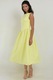 Миди рокля A, HiCCUP, Жълта, Текстил