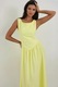 Миди рокля A, HiCCUP, Жълта, Текстил