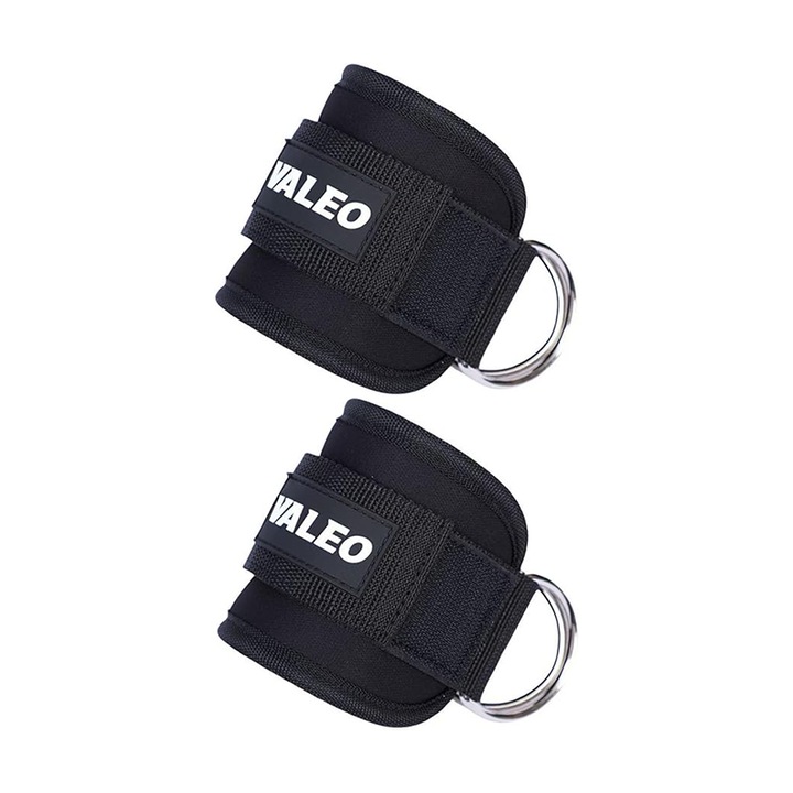 Комплект 2 каишки за глезен за тренировка, регулируеми, черни