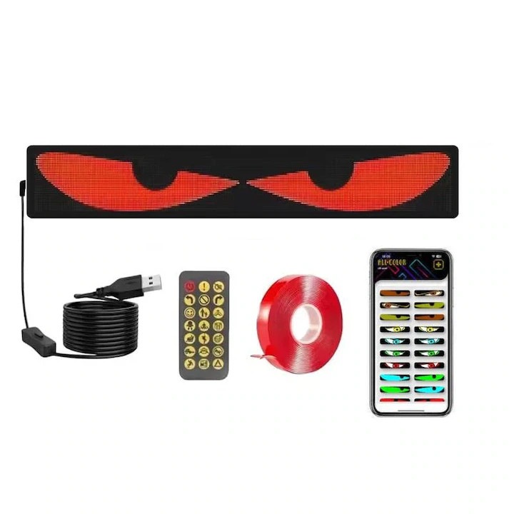 Матричен LED дисплей AT PERFORMANCE, Гъвкав, Devil Eyes, Truck Eyes, Bluetooth управление, USB, 595x120 мм