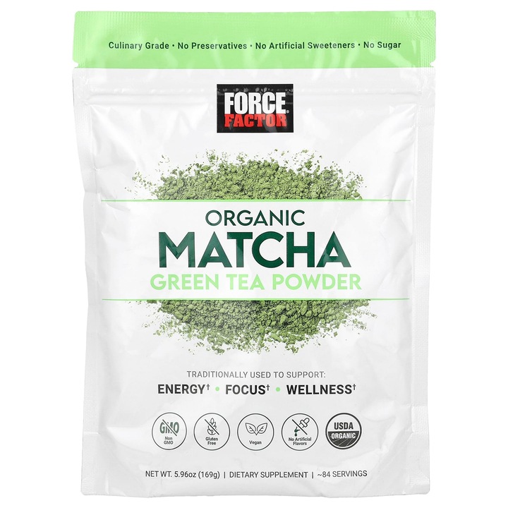 Ceai verde organic Matcha, Force Factor, 169 g