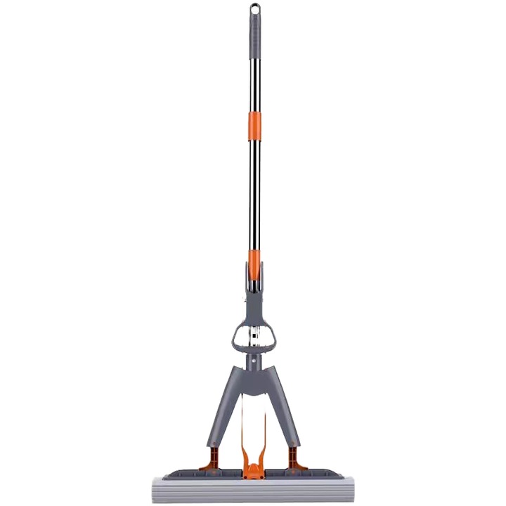 Mop Super Absorbant ZMR® cu Maner Telescopic Reglabil, Sistem Simplu de Stoarcere, Burete Inlocuibil, Ideal pentru Toate Tipurile de Podele – Parchet, Gresie, Marmura, Linoleum, Curatare Eficienta si Rapida, Design Ergonomic, Usor de Depozitat