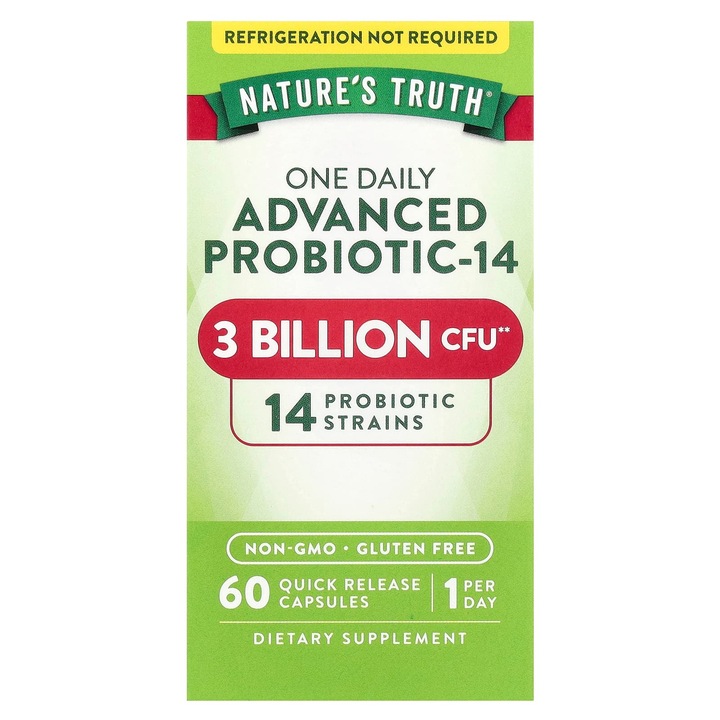 Probiotic avansat One Daily, Nature's Truth, 3 miliarde CFU, 60 capsule