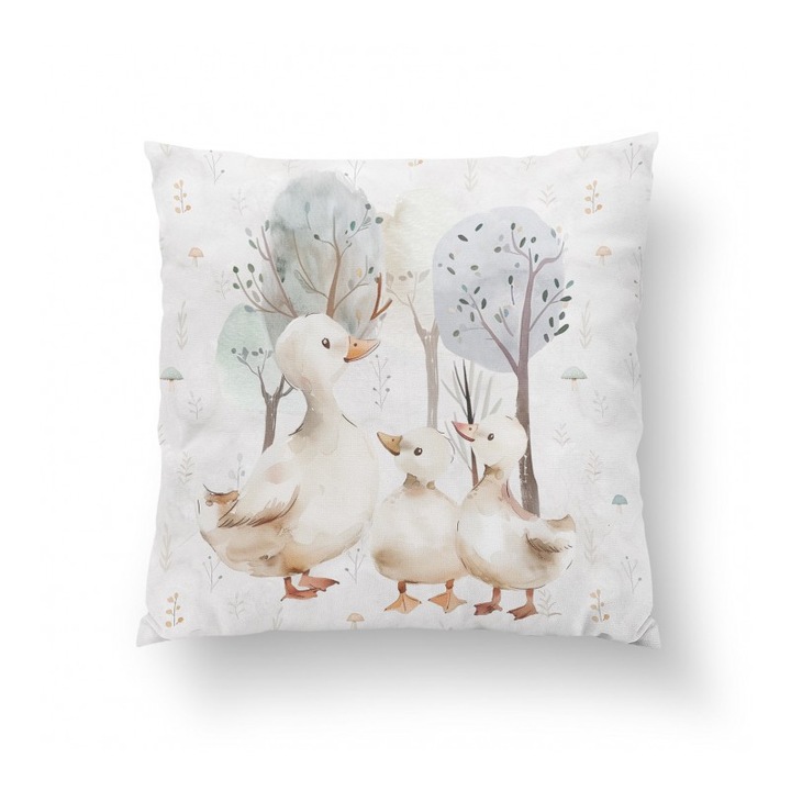 Material textil, Panou de bumbac 38x38 cm Padurea Milk Duck, bumbac 100%