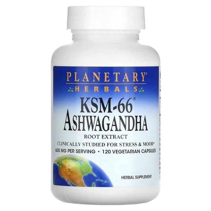 Extract de radacina Ashwagandha KSM-66, 600 mg, 120 capsule vegetale