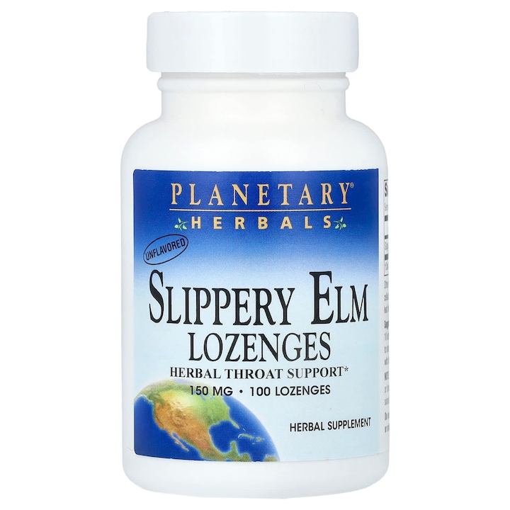 Pastile de supt Slippery Elm, Planetary Herbals, 150 mg, 100 pastile