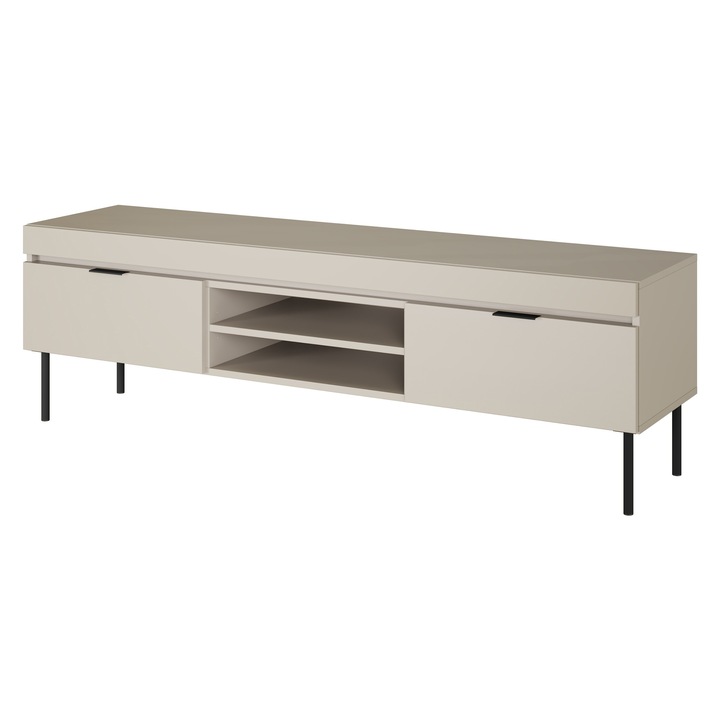 Comoda TV Sentia, Bogart, 157 cm – casmir/negru, picioare metalice, stil si functionalitate