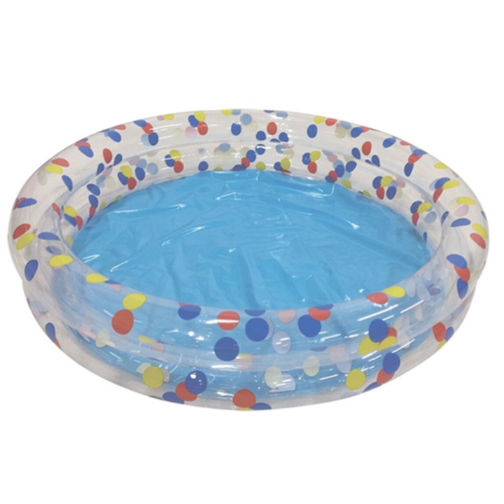 Felfújható 2 gyűrűs pöttyös medence 105 x 20 cm, gyerekeknek