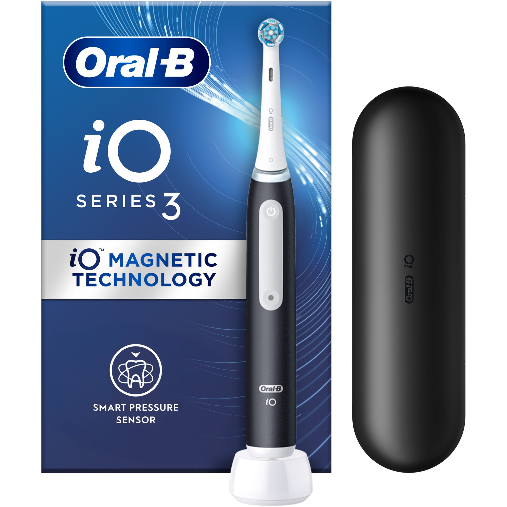Periuta de dinti electrica Oral-B iO 3, 1 rezerva periuta de dinti electrica, 1 trusa de voiaj, negru