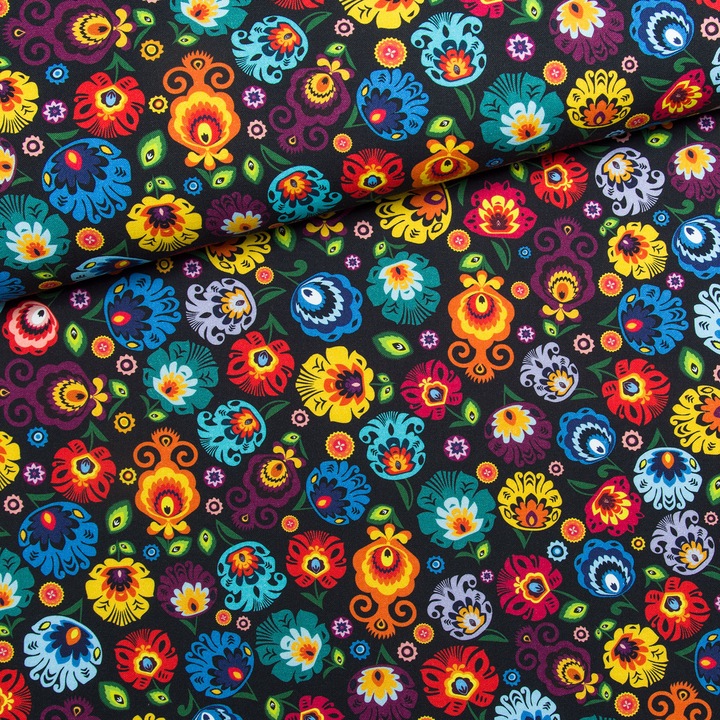 Material textil, Bumbac imprimat Blackowitz flori (flori mici), bumbac 100%