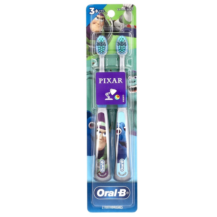 Gyerek fogkefék, 2 darabos készlet, Oral-B, nagyon puha, érzékeny fogakra, többszínű