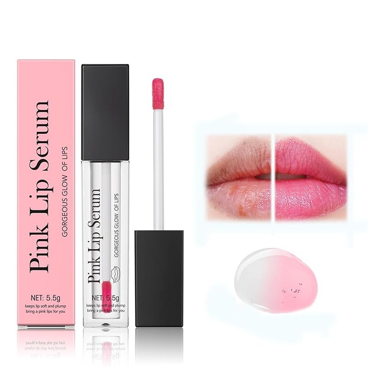 Serum de buze roz Plump, luciu de buze care schimba culoarea Magic, ulei hidratant pentru stralucire pentru buze Gloss plin de culoare Balsam de buze colorat Ingrijirea buzelor, ser transparent pentru buze, hidratant hidratant, lucios hranitor 1