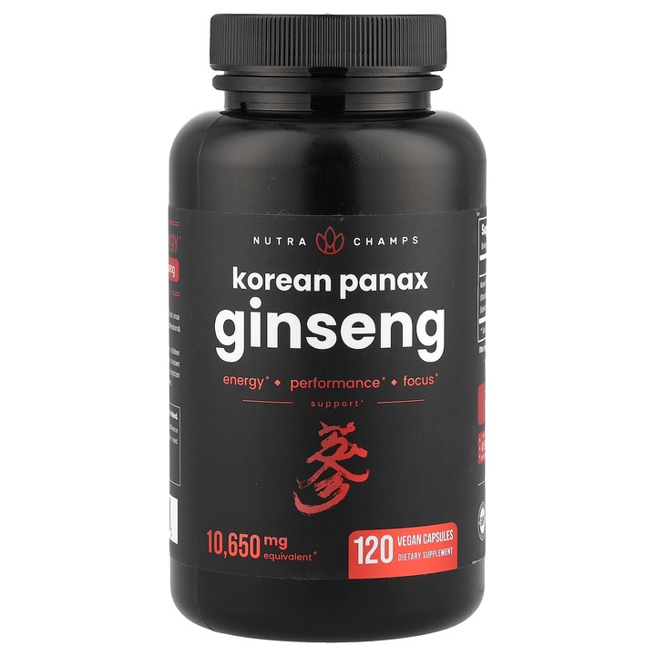 NutraChamps, Ginseng coreean Panax, 1065 mg, 120 capsule vegane