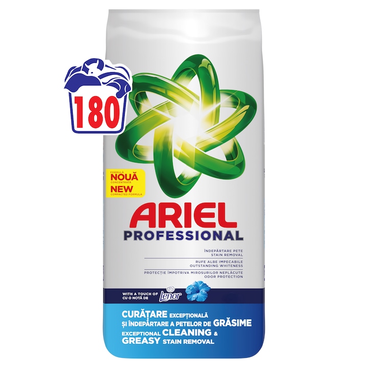 Detergent de rufe pudra Ariel Professional Touch of Lenor, 11.7 kg, 180 spalari