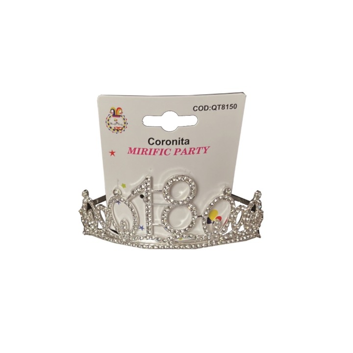 Coronita metal 18 ani, majorat, argintiu