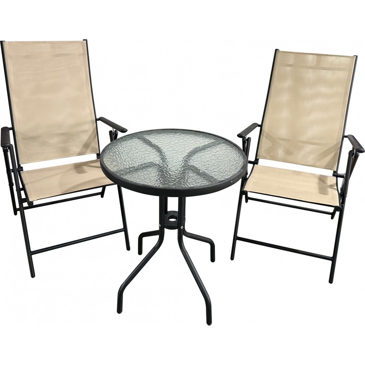 Set mobilier gradină, Heinner, 2 scaune, masă, 140x80 cm, multicolor