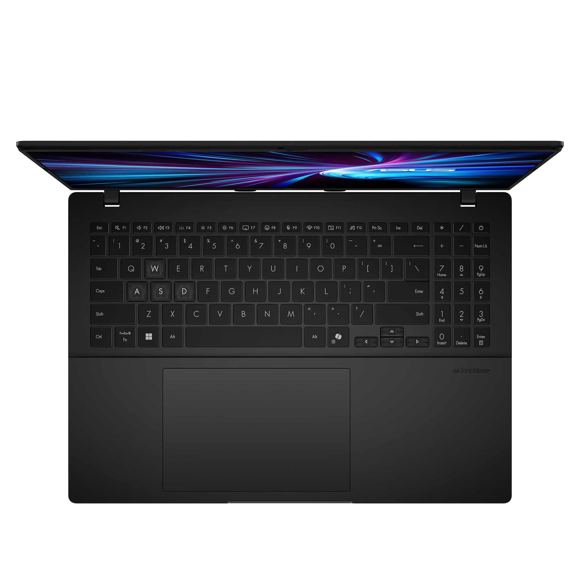 Laptop ASUS V16 V3607VH cu procesor Intel® Core™ 7 240H pana la 5.2GHz, 16'', WUXGA, 144Hz, 16GB DDR5 RAM, 1TB SSD, NVIDIA® GeForce RTX™ 5050 8GB GDDR7, No OS, Matte Black