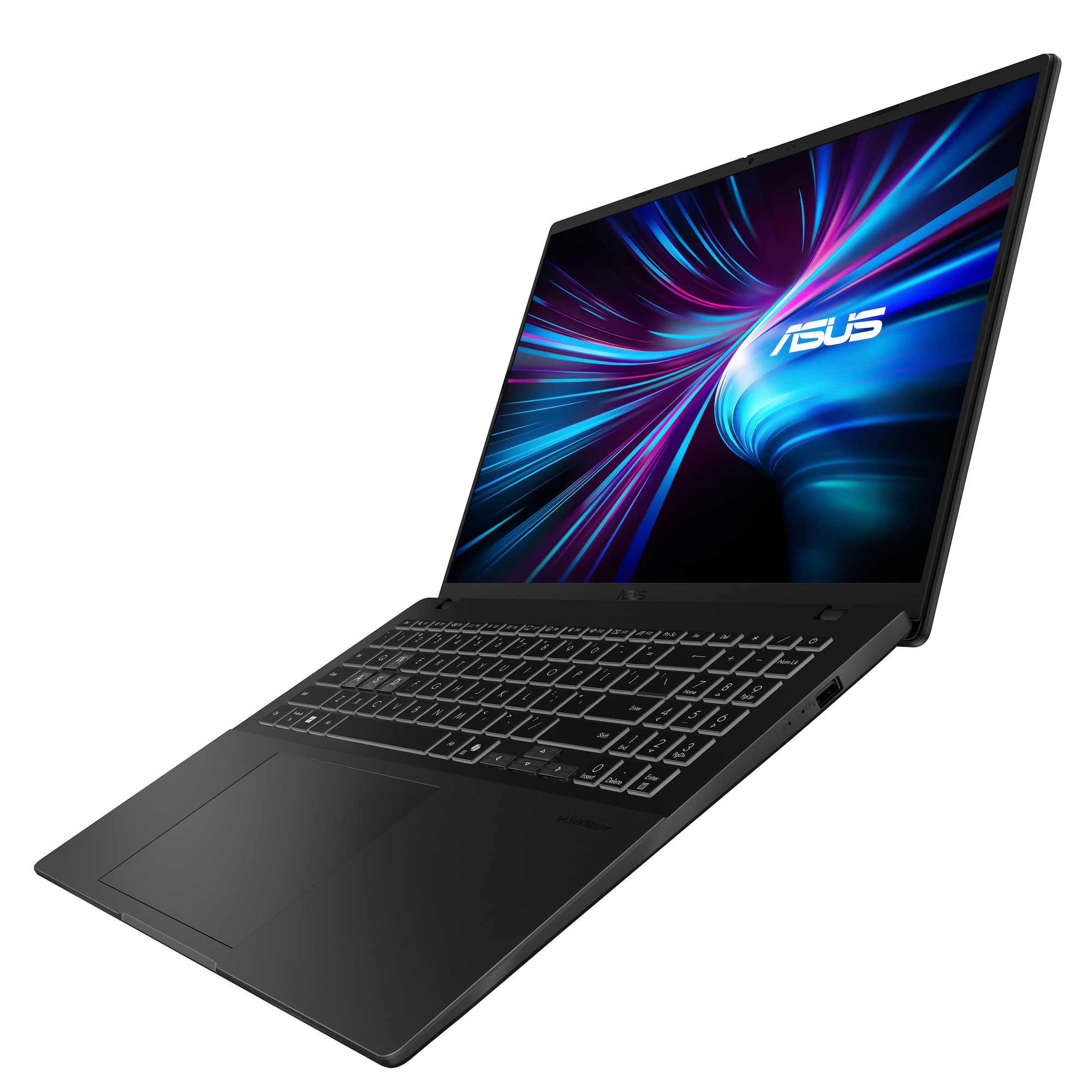 Laptop ASUS V16 V3607VH cu procesor Intel® Core™ 7 240H pana la 5.2GHz, 16'', WUXGA, 144Hz, 16GB DDR5 RAM, 1TB SSD, NVIDIA® GeForce RTX™ 5050 8GB GDDR7, No OS, Matte Black