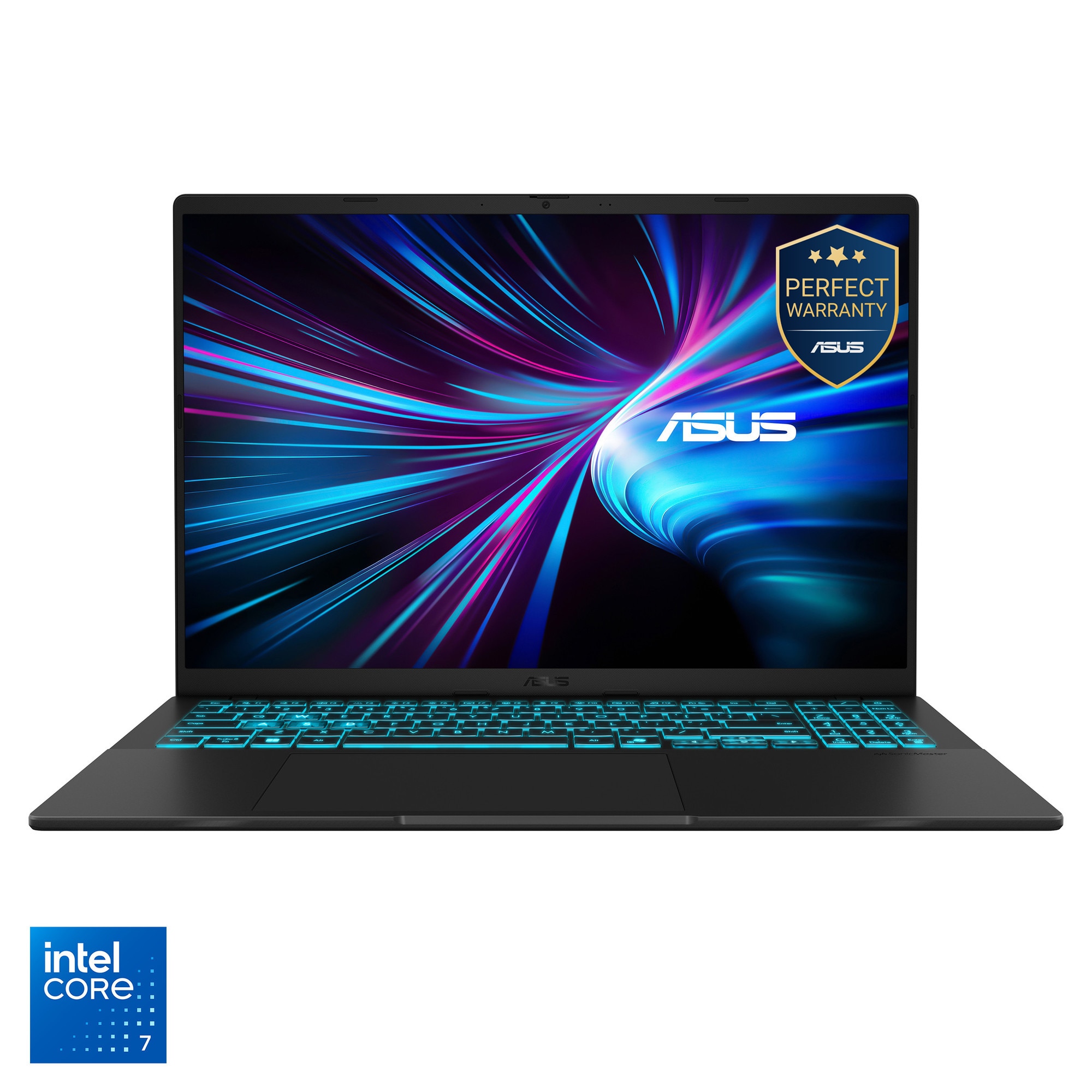 Laptop ASUS V16 V3607VH cu procesor Intel® Core™ 7 240H pana la 5.2GHz, 16'', WUXGA, 144Hz, 16GB DDR5 RAM, 1TB SSD, NVIDIA® GeForce RTX™ 5050 8GB GDDR7, No OS, Matte Black